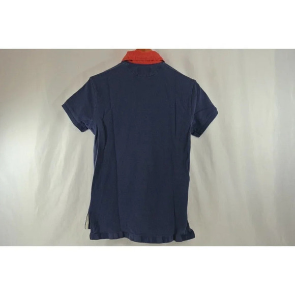 Polo Ralph Lauren Shirt Navy Blue w/ Red Collar RLPC Crest Custom Fit Mens Small - Picture 6 of 10